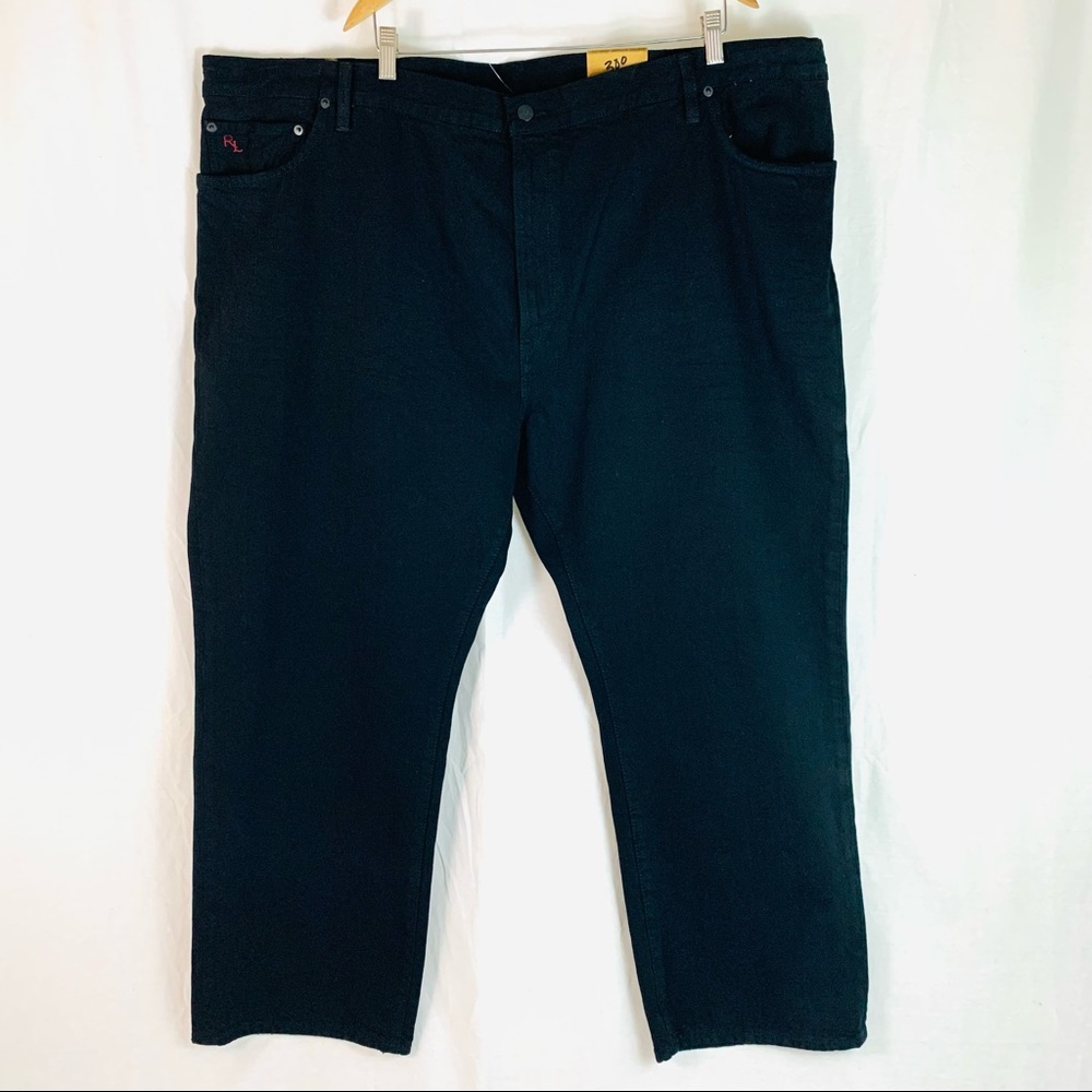 POLO Ralph Lauren Hampton Straight Black Denim Jeans 50Bx30 Hudson Black NWT